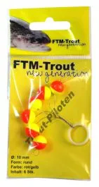 FTM New Generation Trout Pilots Geel/Rood Rond 10 Mm 3 FTM New Generation Trout Pilots Geel/Rood Rond 10 Mm